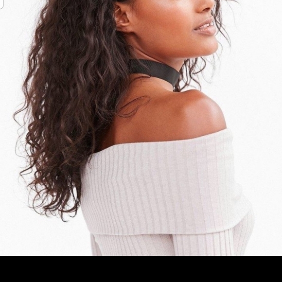 Silence + Noise Lauralie Ribbed Mini Off the Shoulder Longsleeve Dress S… - Picture 2 of 11